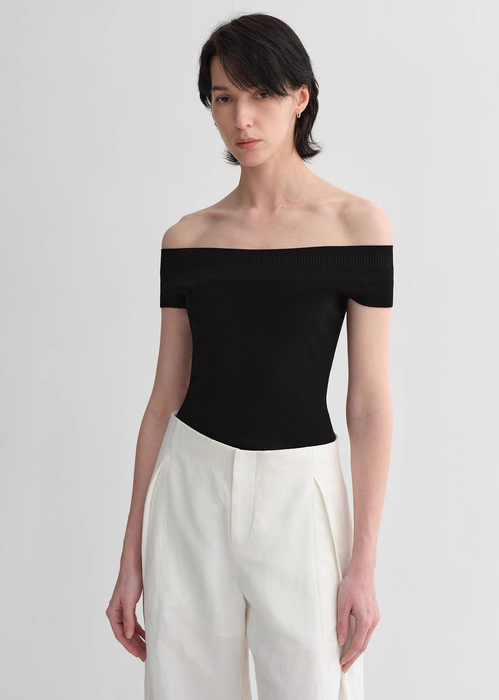 Mulberry silk blended one-shoulder strapless elegant multi-color knitted summer top T-shirt for women