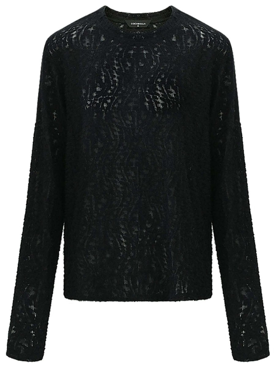3D Hollow-Out Jacquard Knit Top | Salize