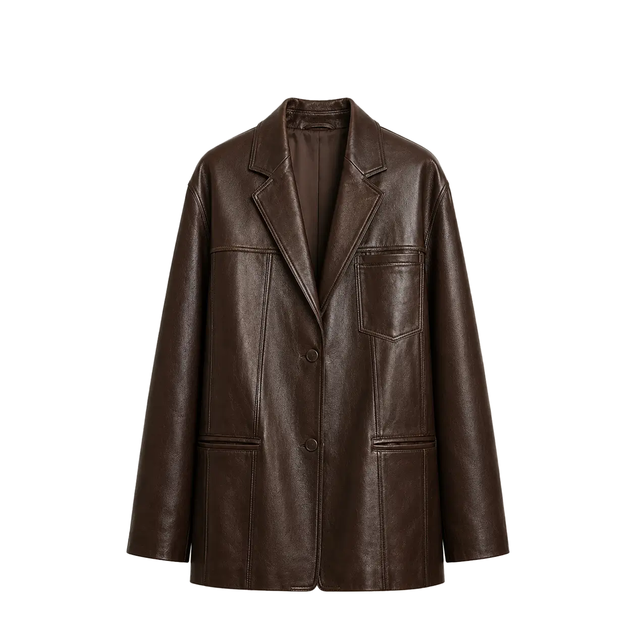 Firelady Fur Women‘s Genuine Lambskin Leather Jacket - Imported Vegetable-Tanned Suede, “Oversized Leather Blazer”
