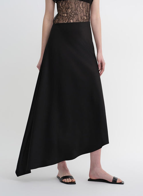 Asymmetric Acetate Fishtail Skirt – view 2 | Salize