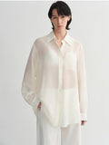 Camisa Relajada de Seda Morera y Acetato