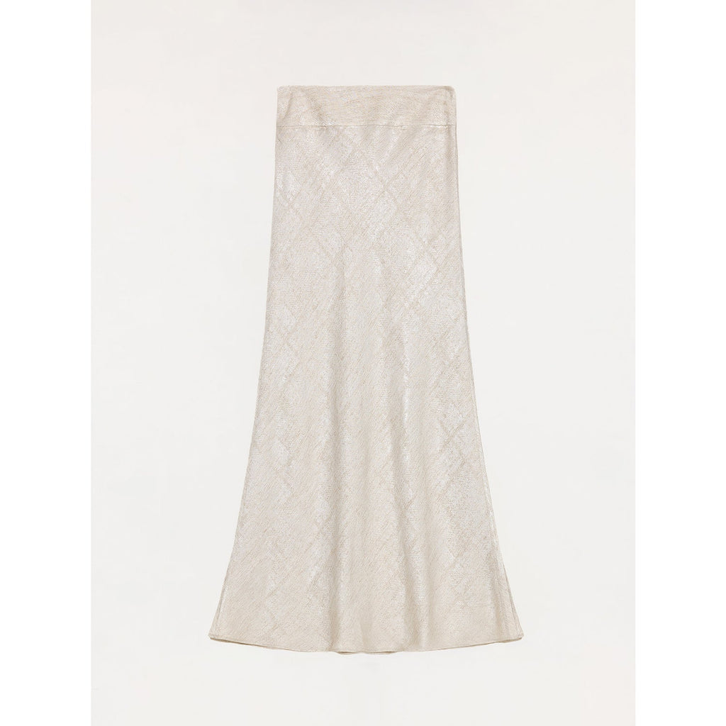 "Light and breezy" retro bias-cut linen blended straight fishtail maxi skirt-5