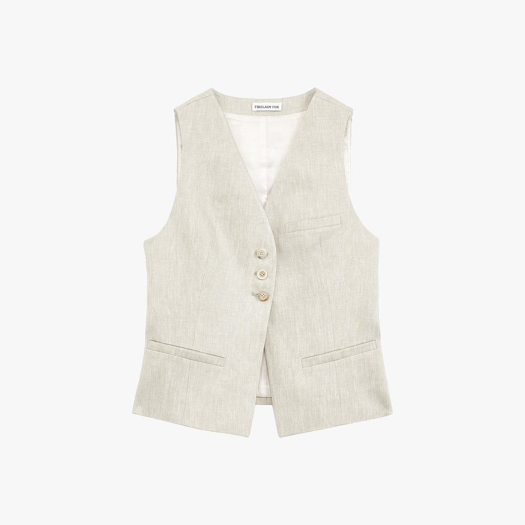 Linen Vest & Pleated Trouser Set – view 6 | Salize