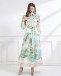 Enchanted Garden Printed Chiffon Maxi Dress-0