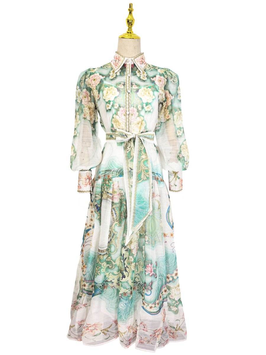 Enchanted Garden Printed Chiffon Maxi Dress-4