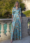 Floral Print French-Sleeve Maxi Dress | Salize