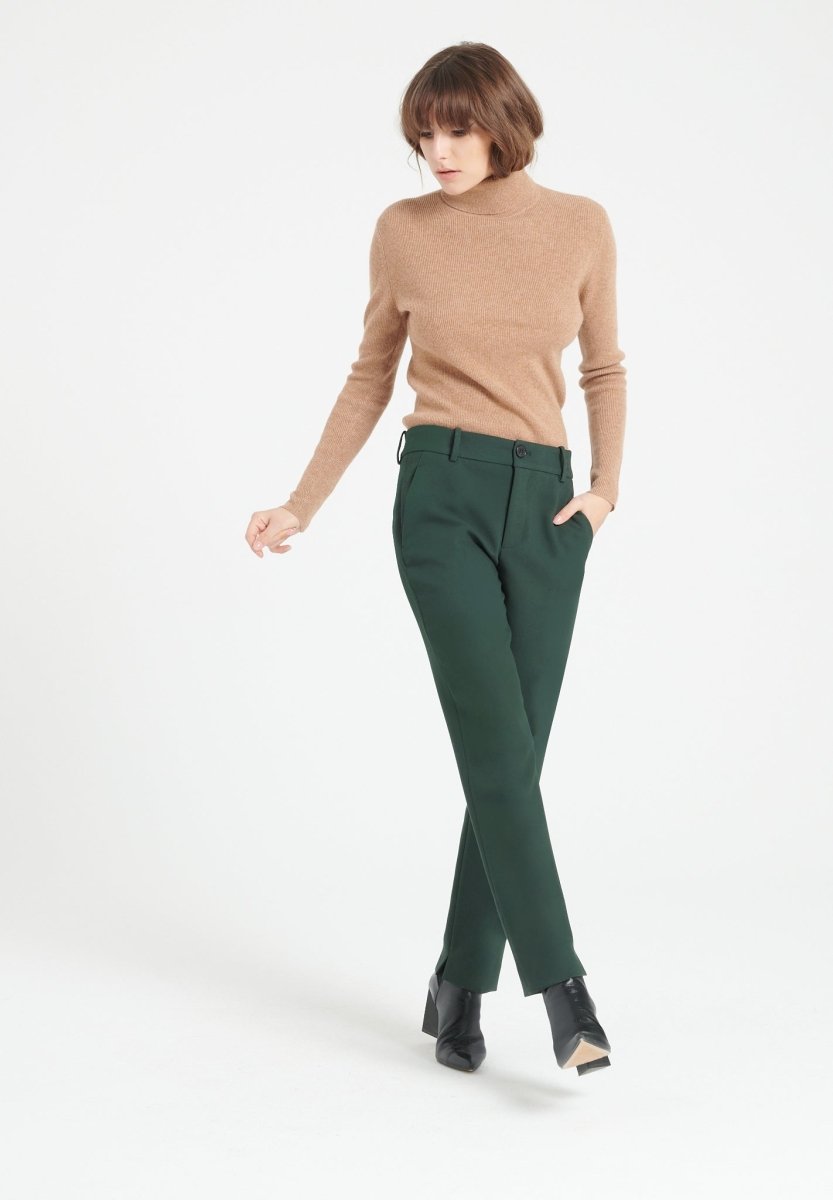 Pull col roulé femme en cachemire camel - LILLY 17-4