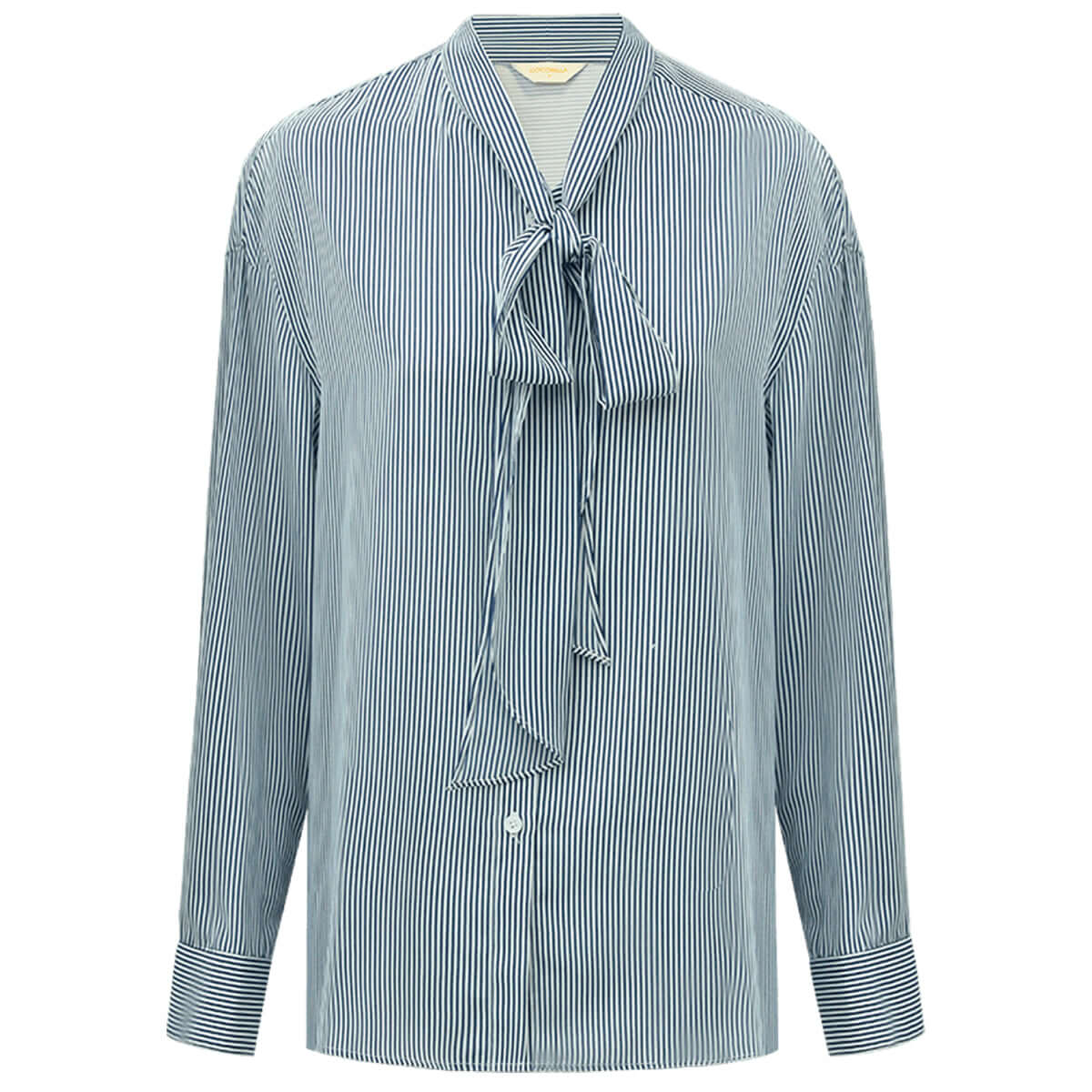 Powder Blue Bow Tie Striped Shirt-3