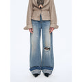 Jeans Rectos Selvedge "Refreshing West Coast" con Detalles de Tinta Manchada y Salpicada