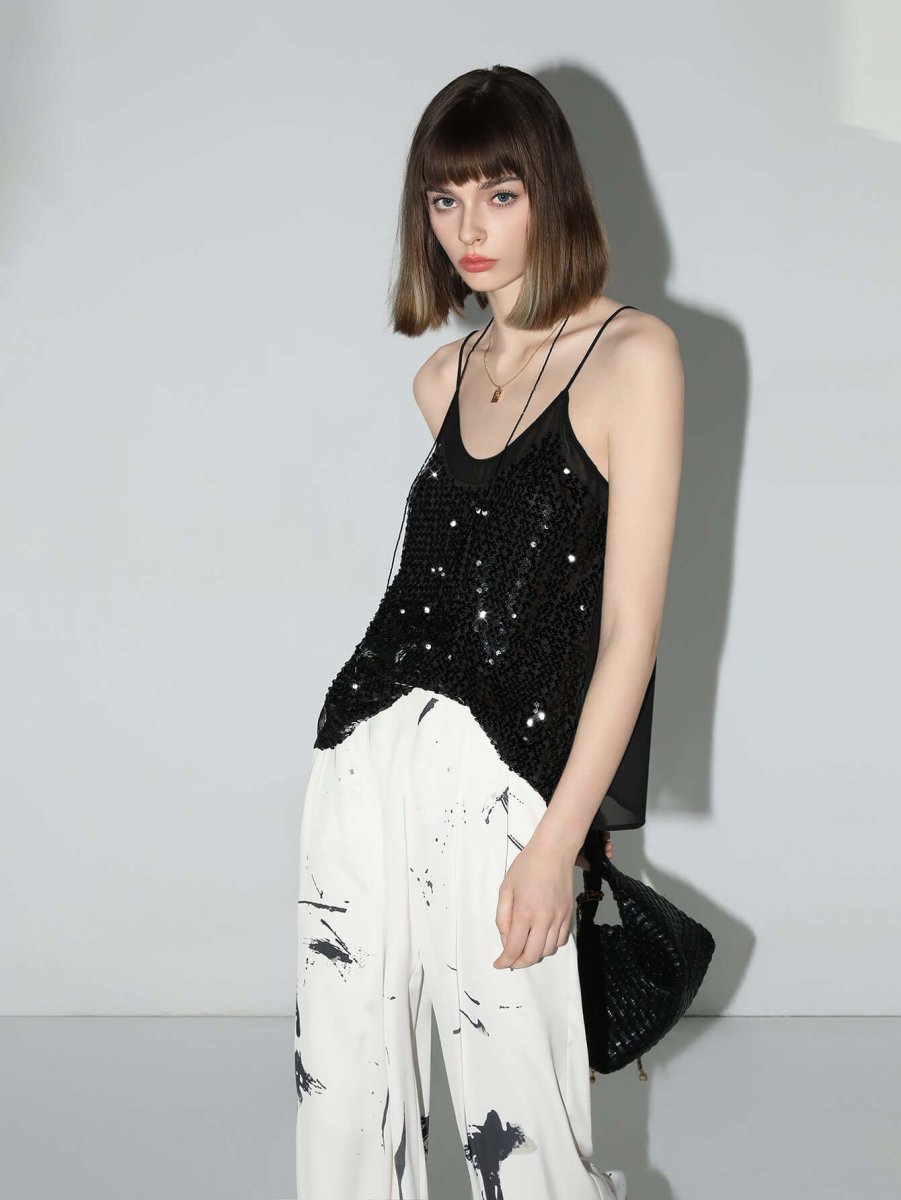 Sexy Glitter Sequin Camisole Top-2