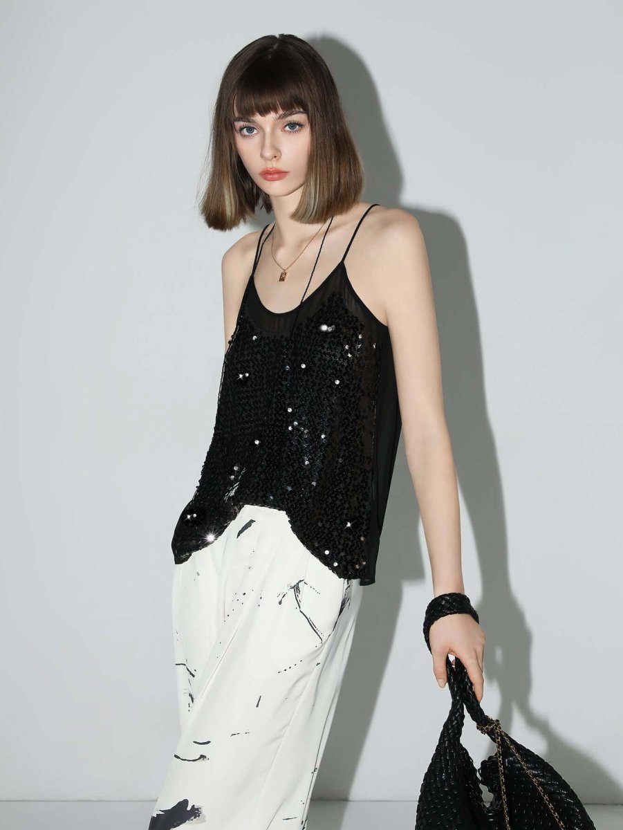 Sexy Glitter Sequin Camisole Top-1